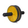 Amazon Brand – Symactive Home Gym Dual Anti-Skid Wheel Ab Roller/Blaster for Abdominal Core Exercise for Men & Women (6 MM Safe Knee Mat, Foam Handles, Yellow, Max Wt: 100 Kg)