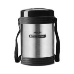 MILTON Legend Deluxe 4 Insulated Tiffin Box, 4 Stainless Steel Containers, 200 ml Each, Silver | Leak Proof | Food Grade | Easy to Carry | PU Insulated