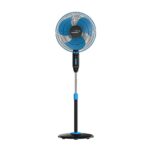 V-Guard Gatimaan Pro HSP N High Speed Pedestal Fan | 3 Adjustable Fan Speeds | Rust Resistant ABS Body | Powerful 2100 RPM Motor | Blue Black | 40 cm (400mm)