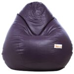 SATTVA Faux Leather Classic Bean Bag Filled with Beans XXXL Size_Purple