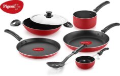 Pigeon Favourite Gift Non-Stick Coated Cookware Set(Aluminium, 7 – Piece)