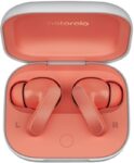 moto buds with Hi-Res Audio, Large 12.4mm driver, 42 hrs playback & IPx4 rating Bluetooth(Coral Peach, True Wireless)