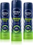 NIVEA MEN Fresh Power Deodorant Spray Body Spray  –  For Men(150 ml, Pack of 3)