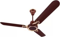 Hindware Smart Appliances Ventus Brown Gold 1200Mm Ceiling Fan 2 Stars Rated With Metallic Finish Energy Efficient High-Speed Air Delivery Fan Comes With 49W Motor And Aerodynamic Aluminium Blades