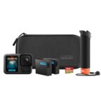 GoPro Hero13 Special Bundle Includes – Hero13 Action Camera, The Handler, 2 Enduro Batteries, 2 Curved Adhesive Mounts, 64GB MicroSD Card (1-Yr International+1-Yr India Warranty),Black