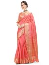 EthnicJunction Women’s Silk Blend Zari Woven Kanjivaram Saree with Blouse Piece (EJ7067-Kalyani-Pink_Pink)