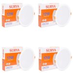 Home Surya 12W Led Dazzle Round Downlighter (Pack of 4)