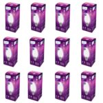 PHILIPS 4-watt Filament Candle LED Bulb | Diffused Candle Bulb For Home & Decoration | Bulb Base: E14, Cool White | Pack of 12