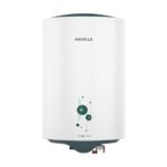 Havells Monza 10 Litre Storage Wall Mount | Water Heater | Feroglas Coated Tank, Heavy Duty Heating Element | Warranty: 5 Year on Tank, Protective Anode Road, 8 Bar Working Pressure | (White)