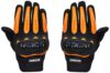 Amazon Brand – Solimo Polyester Bike Riding Gloves with Tpr Finger Armour, Black & Orange, XL, Cycling,X-Large