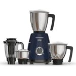 CROMPTON AMEO PRO 750W 4 Jars Mixer Grinder with MaxiGrind and Motor Vent-X Technology (3 Stainless Steel Jars and 1 Juicer Jar, Black & Blue)