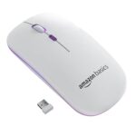 amazon basics Rechargeable Wireless Mouse with RGB LED Backlit 1600 DPI Ergonomic Mouse for Laptop, PC