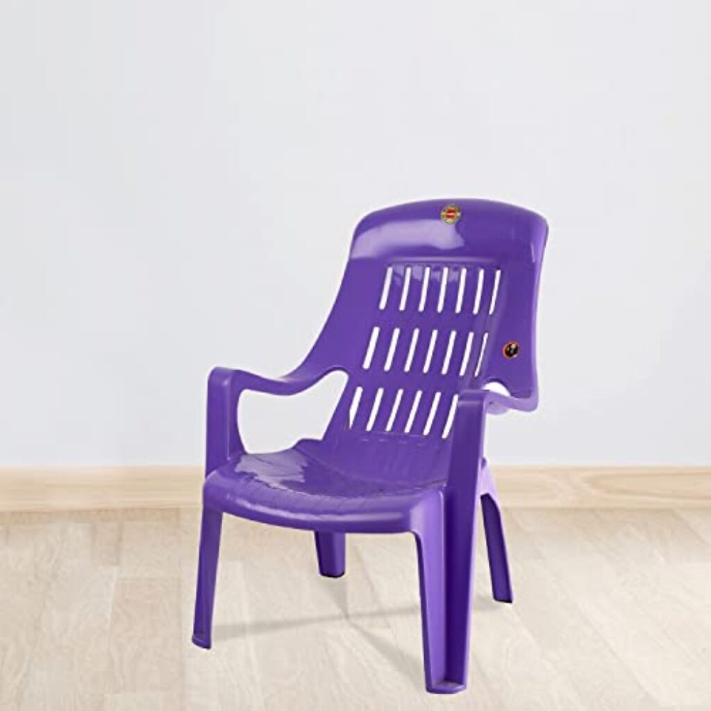 Cello Comfy Comfortable Kids Chair with Backrest for Study Chair|Play|Dining Room|Bedroom|Kids Room|Living Room|Indoor-Outdoor|Dust Free|100% Polypropylene Stackable Chairs, Violet