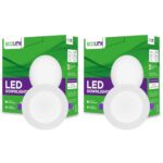 EcoLink 10W Concealed JB Ceiling Light | Round Ceiling LED Downlighter for Home & Hall | Cut Out: 3 inch, Color: Cool Day Light, Pack of 2