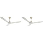 ANCHOR Sonora DLX Star Anti Dust High Speed Fan | 1200mm 1 Star Rated Ceiling Fan with 400 RPM (2 Yrs Warranty) (Pearl Cream Grey, 1 Piece) (Pack of 2)