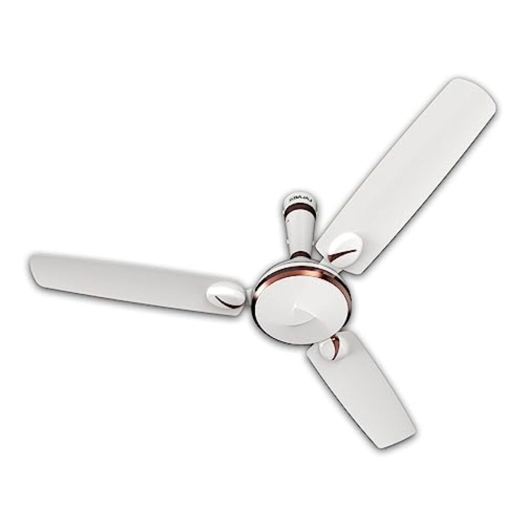 Bajaj Sintelle EE 1200 Mm Ceiling Fans For Home | Rust Free Coating For Long Life | High Air Delivery | 2 Years Warranty | White & Ruby Copper