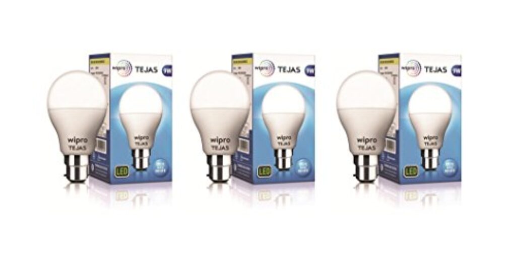 Wipro Tejas 9w LED Bulb for Home & Office |B22 LED Bulb Base |Cool Day White Light (6500K) |4Kv Surge Protection |High Voltage Protection |Eco Friendly Energy Efficient | Pack of 3