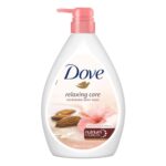 Home Dove Relaxing Almond Cream Body Wash with Hibiscus for Smooth Skin, Soft & Sweet Scent 1L