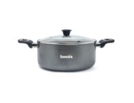 Senora 2L Granite Non-Stick Casserole Glass Lid, Induction Base, Stew Pot, Biriyani Pot, Pfoa Free, Sauce Pot, 2 Liter