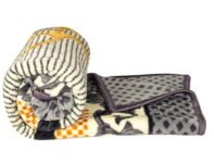 Home BSB HOME Super Soft Cloudy Printed Double Bed Blanket for Heavy Winter, Single Ply Mink Blanket King Size with 220 x 230 Cm – 2.5 Kg (Light Grey Black & Beige, Pack of 1)