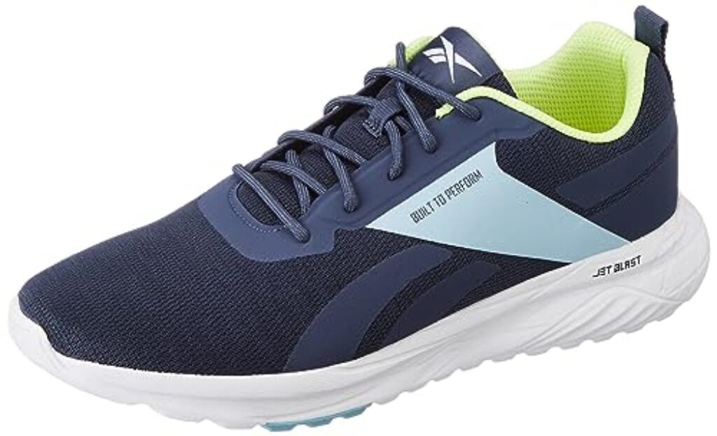 Reebok Mens Distance Fusion Smoky Indigo/Blue Pearl/White/Energy Glow Sneaker - 10 UK (IQ7146)