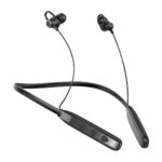 Tecsox Verve Wireless Neckband – 40 Hours Playback, IPX5 Water Resistant, Boom Bass Bluetooth Gaming in-Ear Headset for Immersive Audio Experience – Black