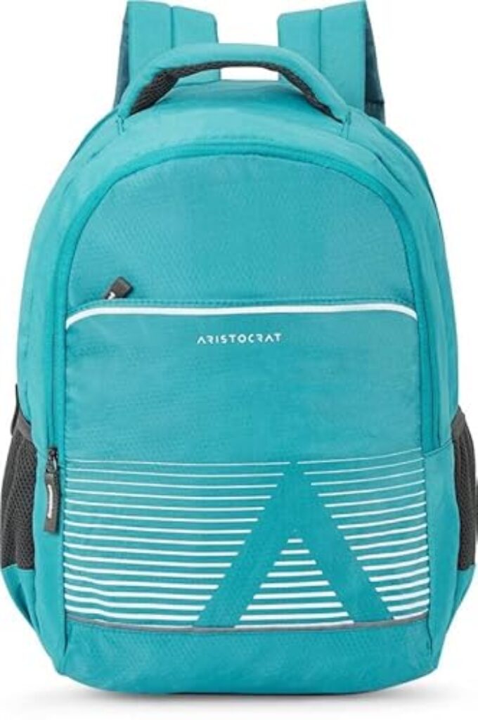 Aristocrat Solid Pattern Kane Backpack (H) Light Blue ,27 L(Light Blue, Medium)