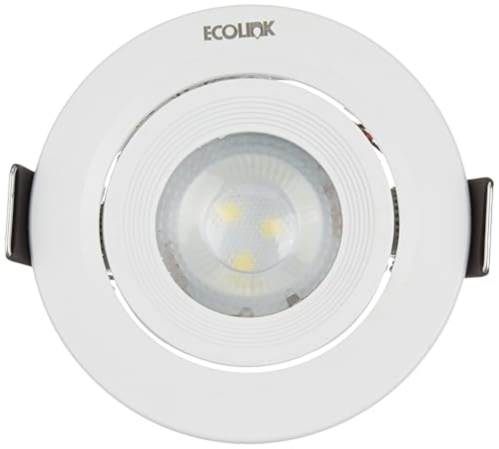 EcoLink 3W LED Tiltable Spot Light | Spot Light for Display & Home Decoration | Cut Out: 63mm, Color: Cool Day Light, Pack of 2