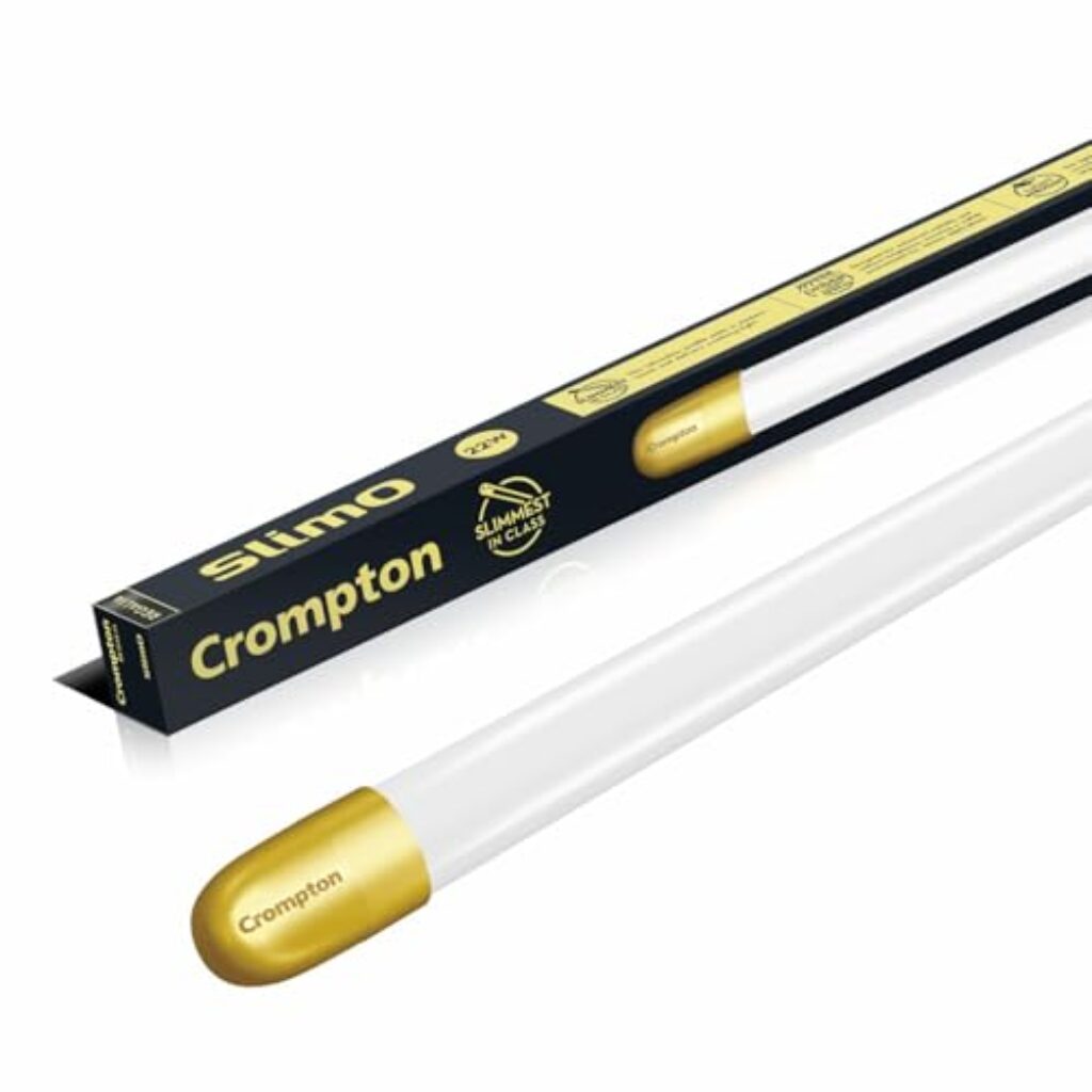 Crompton SlimO 20W (Cool white | Natural light) Aesthetic Design| Decorative design (Gold endcap with dual tone), Ambience light