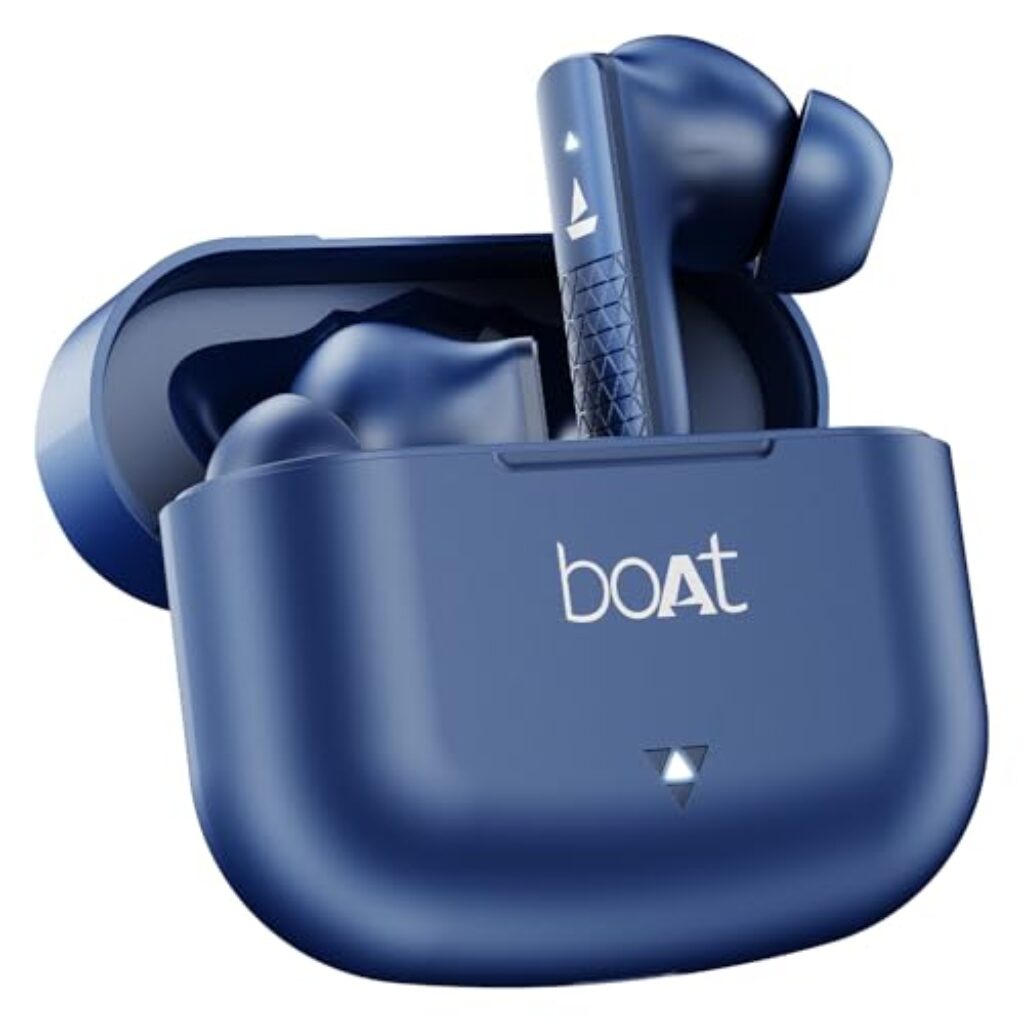 boAt Airdopes 91 w/ 45 Hours Playtime, Beast Mode w/ 50 ms Low Latency, Dual Mics w/ENx Tech, ASAP Charge, IWP Tech, IPX4 & BT v5.3, Truly Wireless in Ear Ear Buds, TWS Earbuds (Starry Blue)