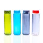 Home SCL Steelo Onyx Plastic Bottles 1 litre Set of 4, BPA Free Food Grade PET Material Leak Proof Wide Mouth Bottles for Home, Fridge and Travel (Multicolor)