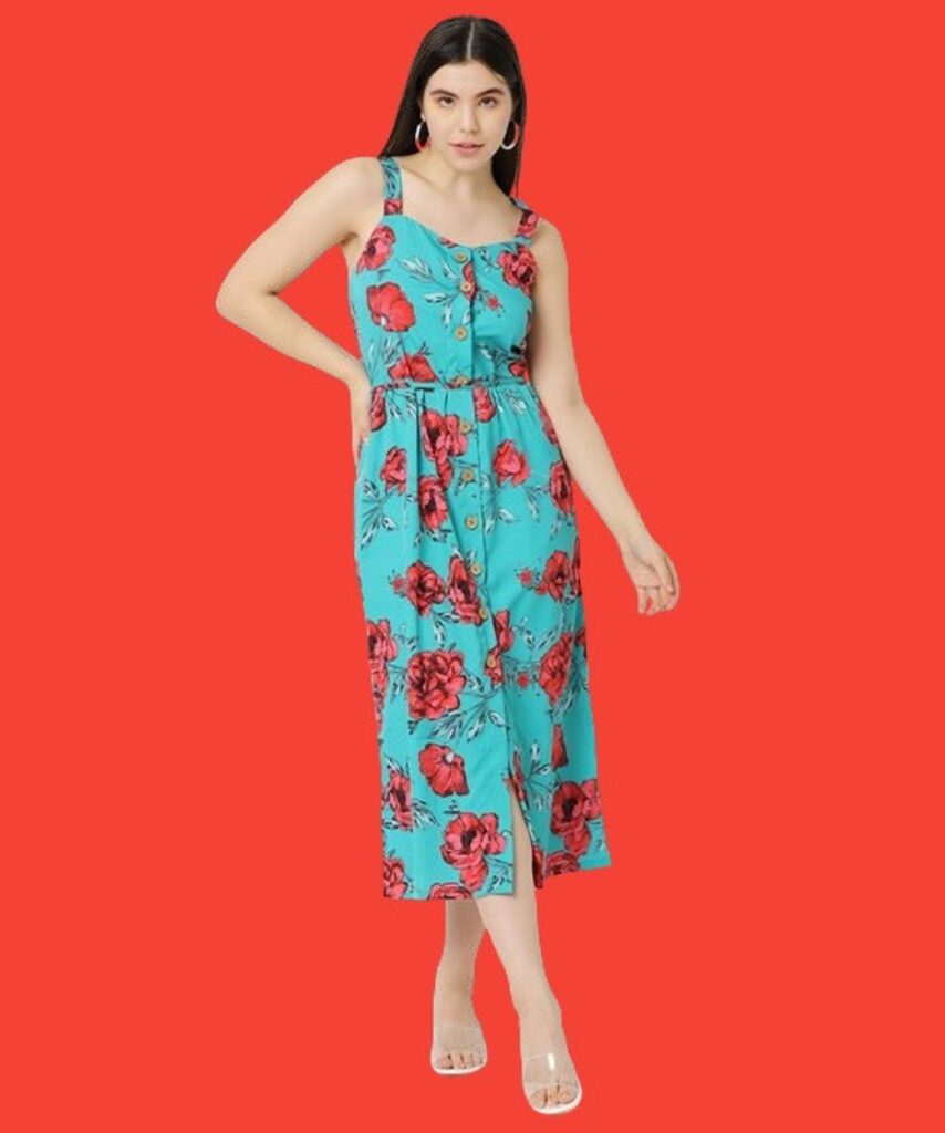 THREE Women Fit and Flare Multicolor Dress