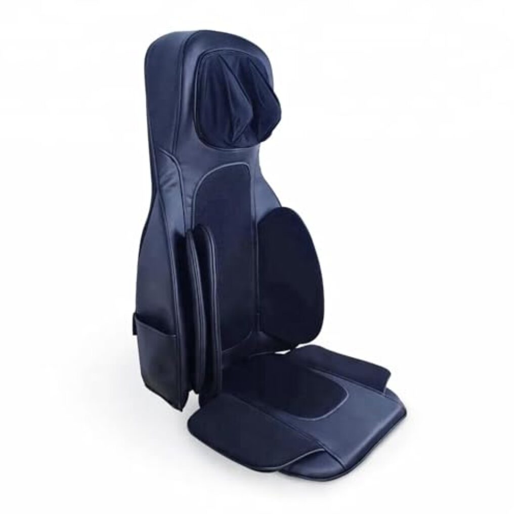 ARG HEALTHCARE Portable Back Seat Massager With Air Bags/Back Massager/Rolling Vibration/Heating,Shiatsu Full-Back Pain Relief 2D Kneading Massager, Therapy Acupoint, Color blue (1yr warnty)