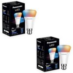 Home Panasonic B22 9 Watt Wi-Fi Enabled Smart Bulb, Compatible with Amazon Alexa and Google Assistant (16M Colours + Shades of White + Dimmable + Tuneable), Pack of 2