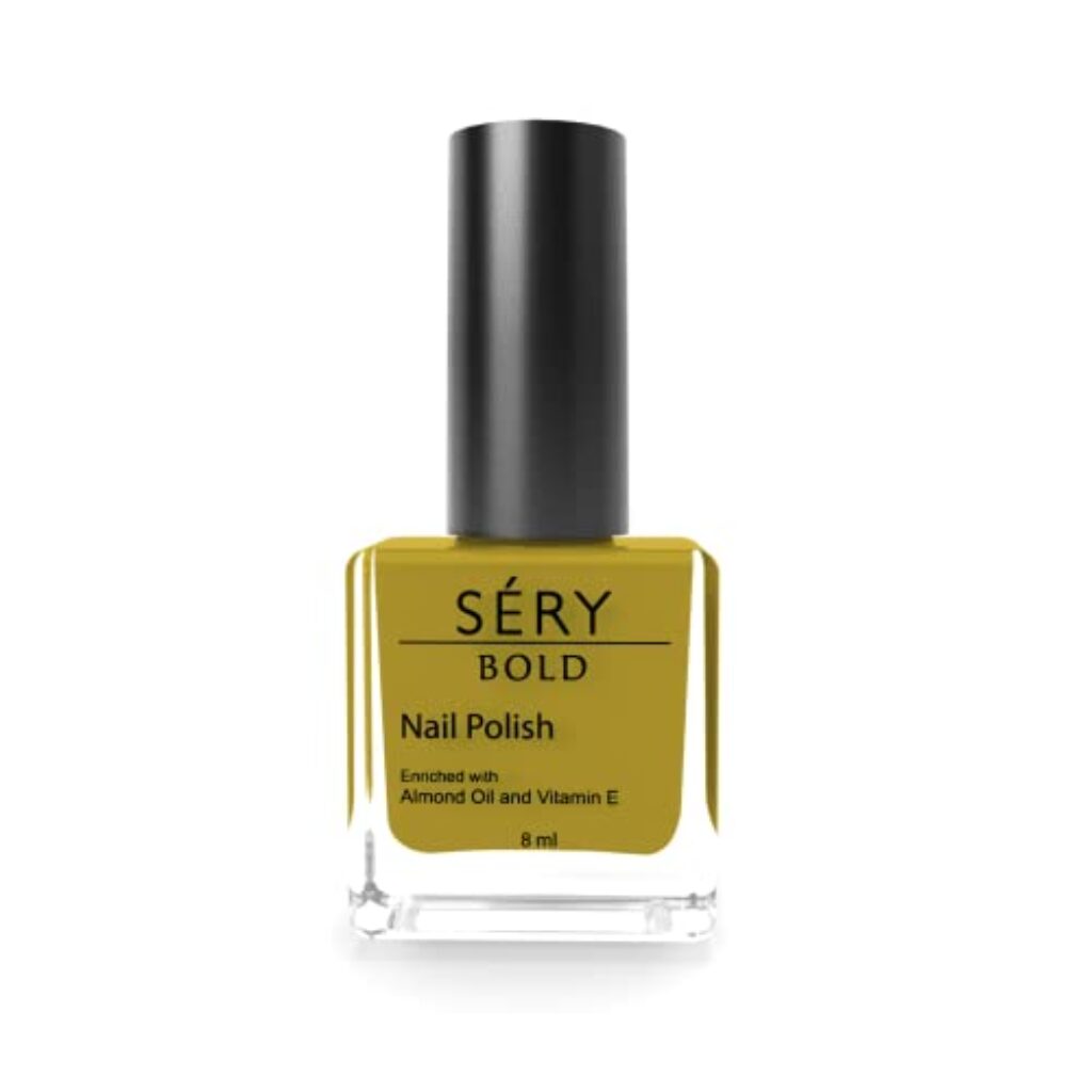 SÉRY Bold Glossy, Glossy Finish Nail Polish| Quick Dry, Long Lasting, High-Shine, Chip Resistant, 7 Toxin Free, Vegan, Enriched With Almond Oil, Vitamin E Dandelion Mnp-08, 8 Ml