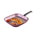 Home Wonderchef Valencia Non-Stick Grill Pan | Cool Touch Bakelite Handle | Pure Grade Aluminium| PFOA Free| Size 24 cm | 1.6 litres Capacity | 2 Year Warranty | Purple
