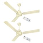 Home Havells 1200mm Glaze BLDC Motor Ceiling Fan | 5 Star with RF Remote, 100% Copper, High Air Delivery | Upto 60% Energy Saving, ECO Active Technology, Inverter Friendly | (Pack of 2, Bianco)
