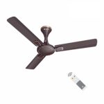 Havells 1200mm Milor BLDC Motor Ceiling Fan | 5 Star with RF Remote, 100% Copper, High Air Delivery | Upto 57% Energy Saving, ECO Active Technology, Flexible Timer Setting | (Pack of 1, Dusk)