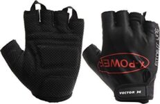 Vector X VX-300 Gym Fitness Fingerless Gloves for Men Women Sports Practice Gloves with Wrist Support Accessories Size-XL (Black)