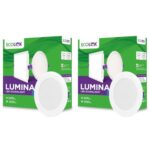 EcoLink Lumina 10-watt Round LED Downlighter | LED Ceiling Light for Home and Hall | Cut Out: 4 inch,Color: Cool Day Light, Pack of 2
