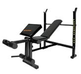 PRODUMAN HUB Home Gym Bench bench,Multipurpose bench (incline,decline flat,leg curl leg ext,Prechare) Model Number -safty 06