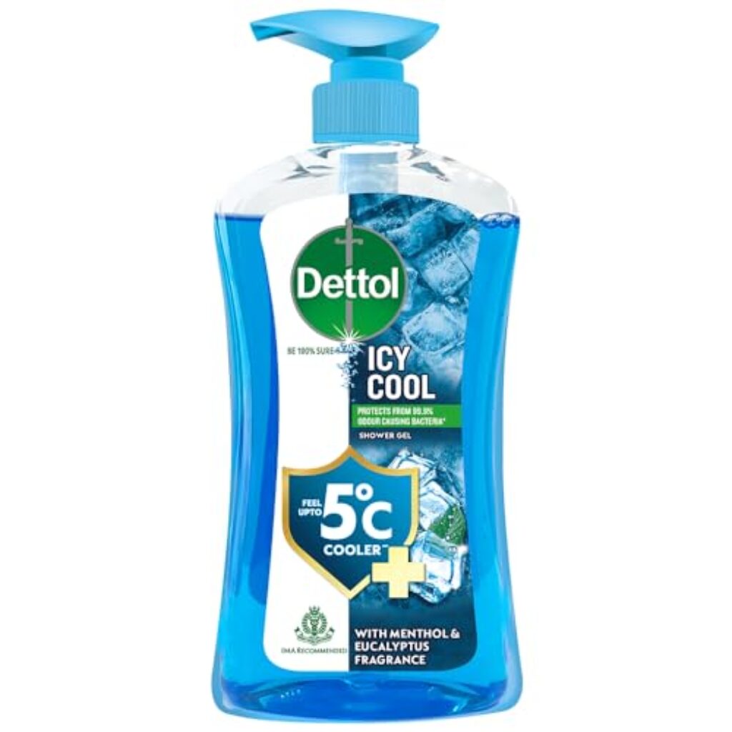 Dettol Body Wash and Shower Gel for Women and Men, Cool- 500ml | Soap-Free Bodywash | 12h Complete Odour Protection