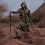 Lifelong Raincoat for Women – Lightweight Waterproof Raincoat with Adjustable Hood, Carry Pouch, and Knee-Length Design – Lightweight Polyester Poncho for Women (Size-Large, Colour- Olive Green)