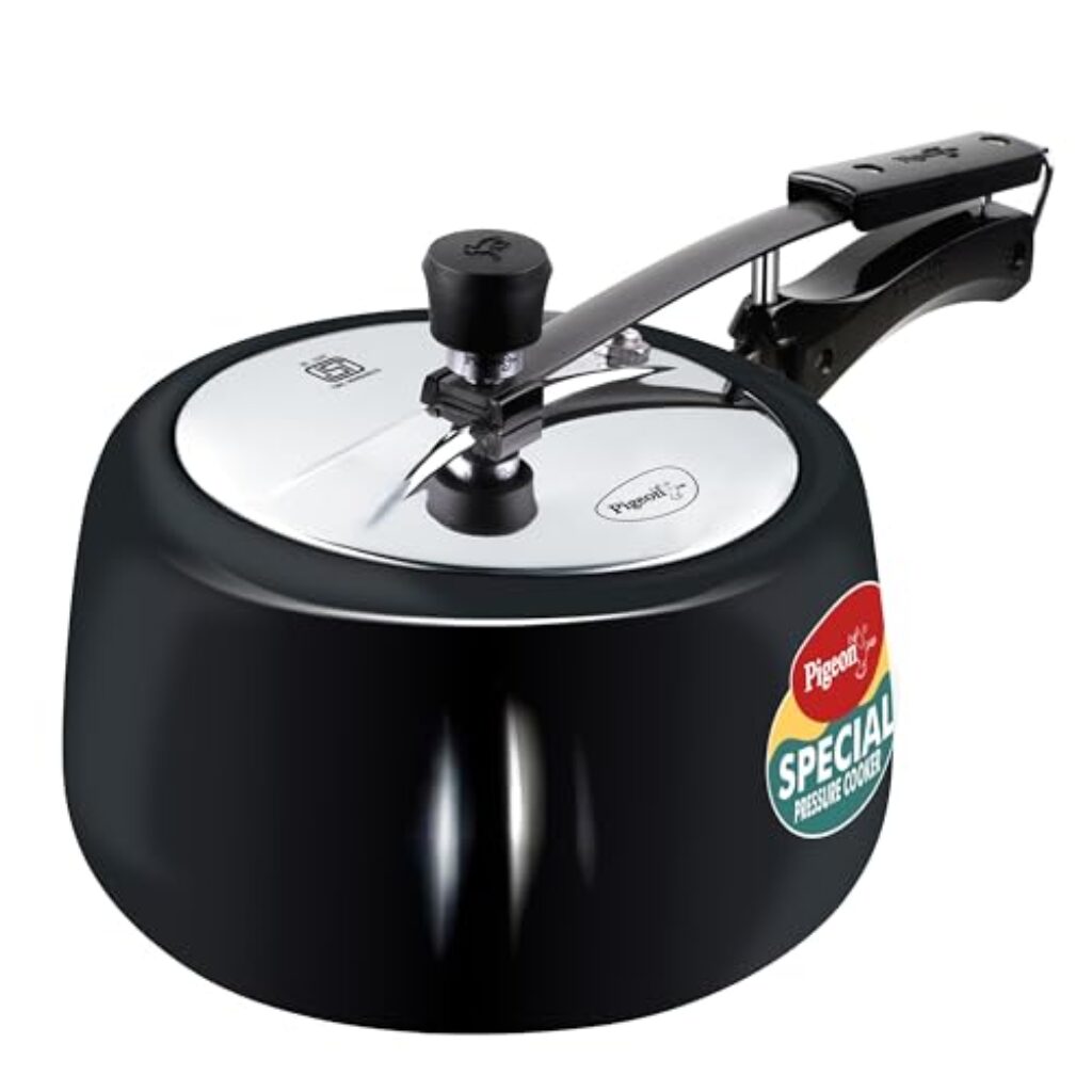 Pigeon by Stovekraft 3 Litre Special Plus Hard Anodised Inner Lid Induction Base Pressure Cooker (Black) BIS Certified