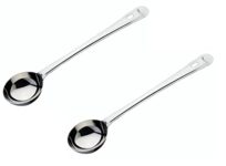 SignoraWare Stainless Steel(Food Grade) Heavy Gauge(1.2 MM) Elite Deep Ladle/Karchi/Milk Ladle/Soup Ladle No.7 for Seving/Cooking/Pouring All Types of Gravies/Dal/Curries (Size 42 cm) Set/2