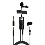 JBL Commercial CSLM30B Auxiliary Omnidirectional Lavalier Microphone with Headphone-Out for Content Creation