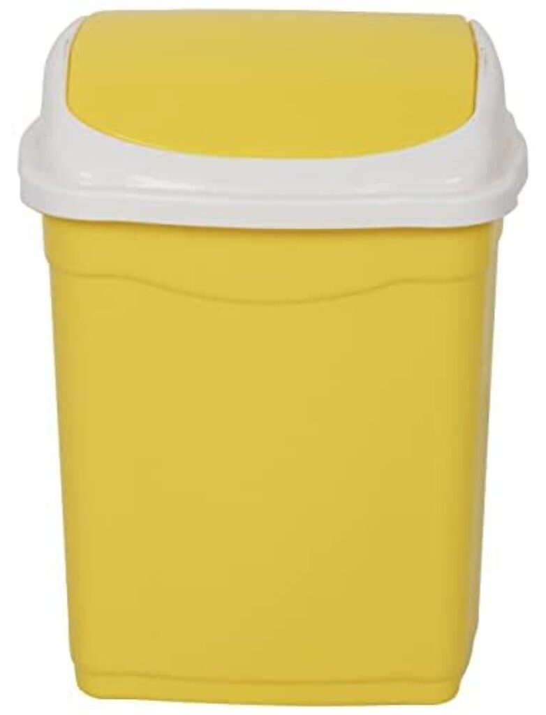 ARISTO Plastic Swing Dustbin,28 Ltr Yellow