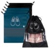 Kuber Industries Pack of 6 Shoe Bags | Shoe Bags for Travel | Non-Woven Shoe Storage Bags | Storage Organizers Set | Shoe Cover with Transparent Window | Shoe Dori Cover | Navy Blue & Black