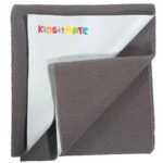 Kidsmate Waterproof Quick Dry Sheet for Baby | Bed Pad Anti-Piling Fleece Extra Absorbent Washable Mattress Protector | Comfort and Protection for Your Little Ones (Small (70cm X 50cm), Grey)