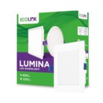 EcoLink Lumina 10-watt Square LED Downlighter | LED Ceiling Light for Home and Hall | Cut Out: 4 inch,Color: Cool Day Light, Pack of 1